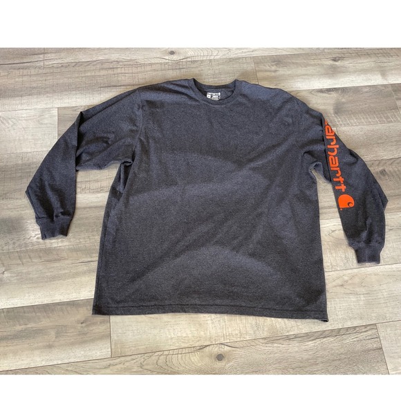 Carhartt Other - Carhartt Mens 2XL Loose Fit Long Sleeve Graphic Logo T-Shirt Charcoal Gray